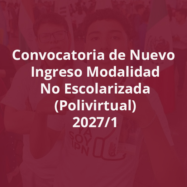 Convocatoria No escolarizada 2027-1