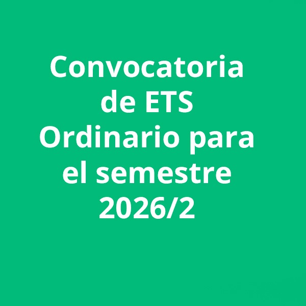 Convocatoria ETS ordinario 2026-2